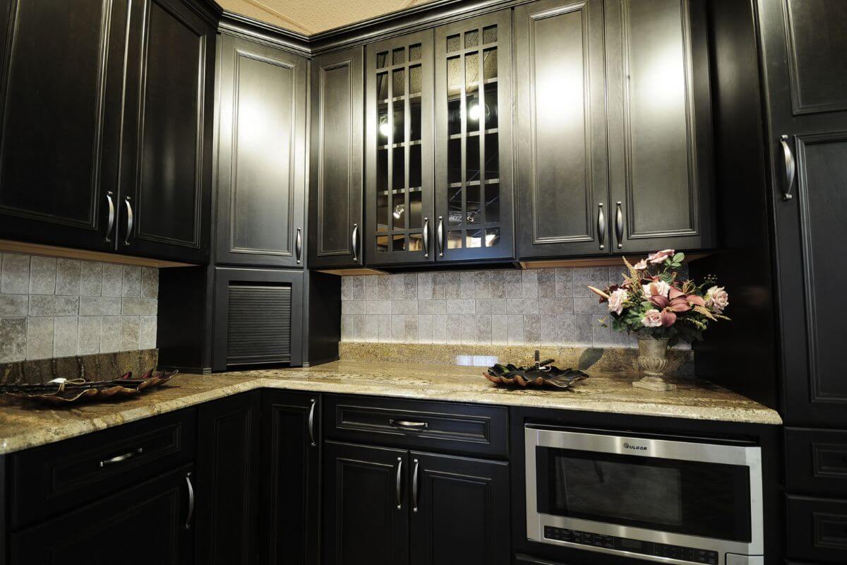 black kitchen cabinets